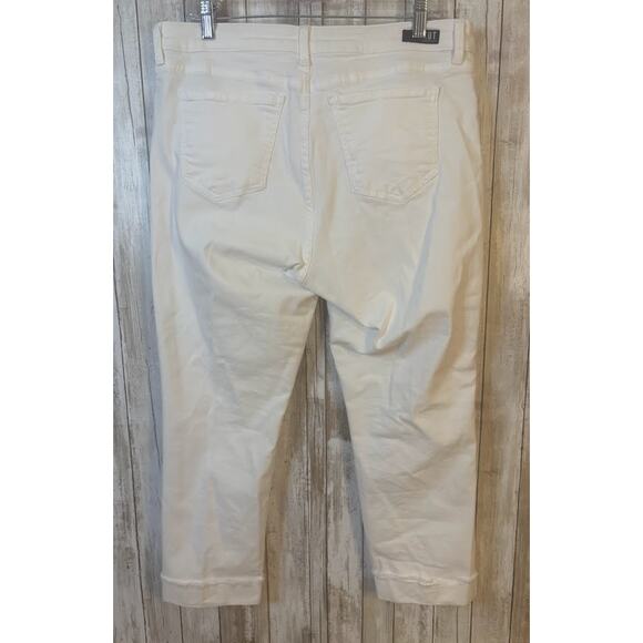 KUT FROM THE KLOTH White Amy Crop Straight Leg Jeans Size 14 - Picture 5 of 9